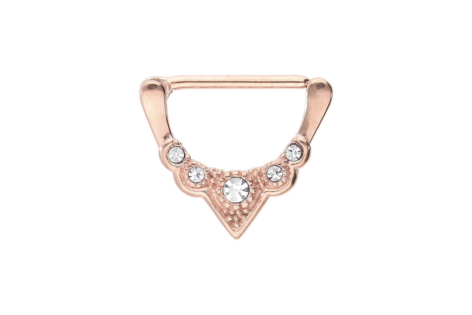 Chirurgenstahl Nippelpiercing Clicker 5 KRISTALLE ++SALE++